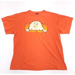 Vtg 90's‎ Charlie Brown Shirt Single Stitch Orange Men's XL Changers Peanuts USA